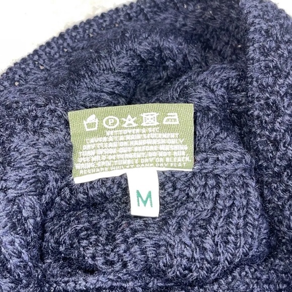 Caraig Donn Irish Merino Wool Fisherman Sweater Blue M - Picture 6 of 7